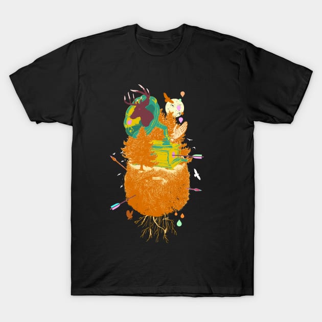 MUSICAL BEARD FOREST T-Shirt by Showdeer